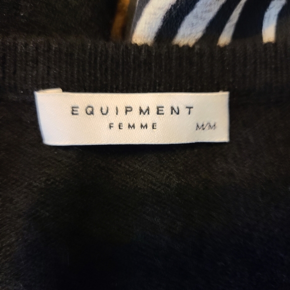 Equipment Femme Shirley M Layered Cashmere/Silk Dress Animal Whimsigoth Mobwife - Picture 13 of 15